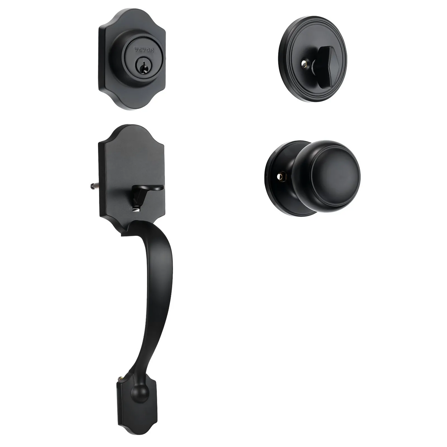 VEVOR Front Door Handle and Deadbolt Set, Matte Black Front Door Lock Set with Interior Knob,-$40