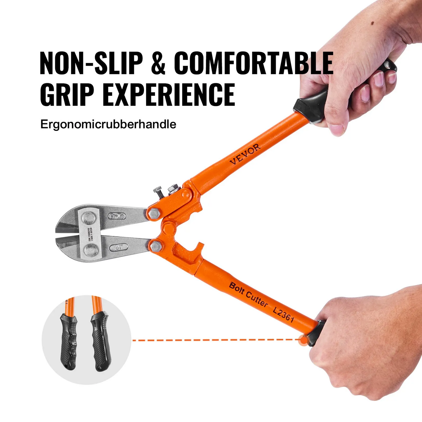 VEVOR Bolt Cutter, 14" Lock Cutter, Bi-Material Handle with Soft Rubber Grip, Chrome Molybdenum Alloy,-$15