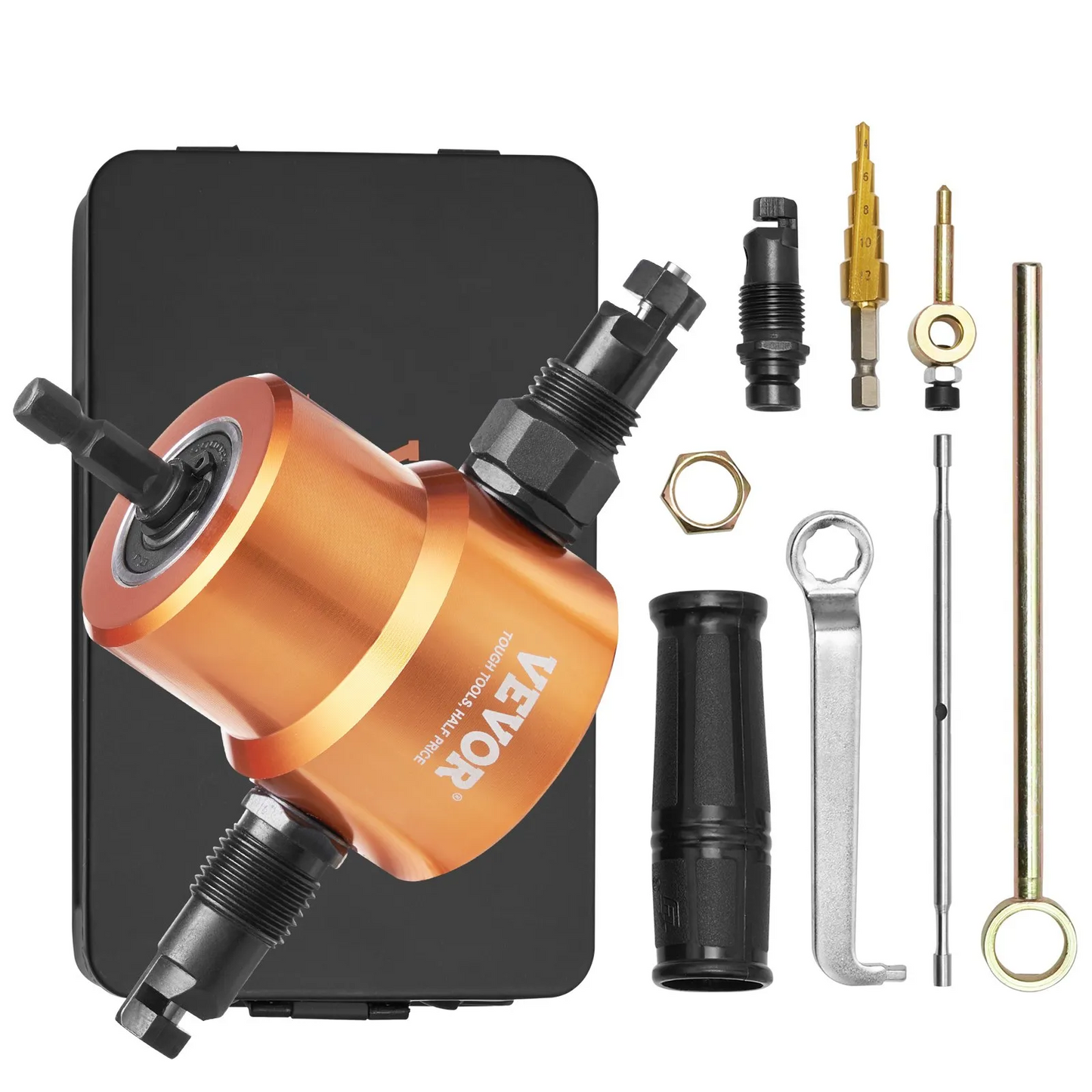 VEVOR Double Head Sheet Metal Nibbler Cutter, 360 Degree Metal Nibbler Drill Attachment w/Extra Punch and Die,-$30