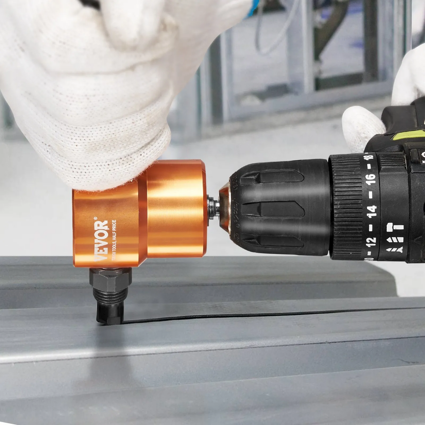 VEVOR Double Head Sheet Metal Nibbler Cutter, 360 Degree Metal Nibbler Drill Attachment w/Extra Punch and Die,-$30