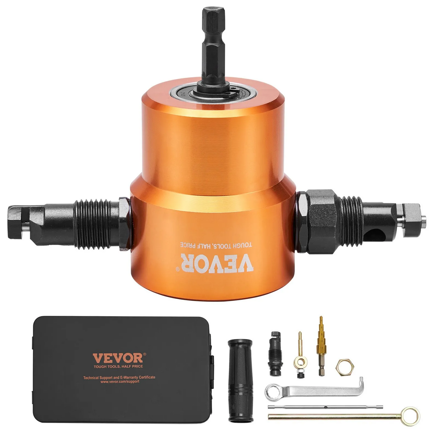 VEVOR Double Head Sheet Metal Nibbler Cutter, 360 Degree Metal Nibbler Drill Attachment w/Extra Punch and Die,-$30