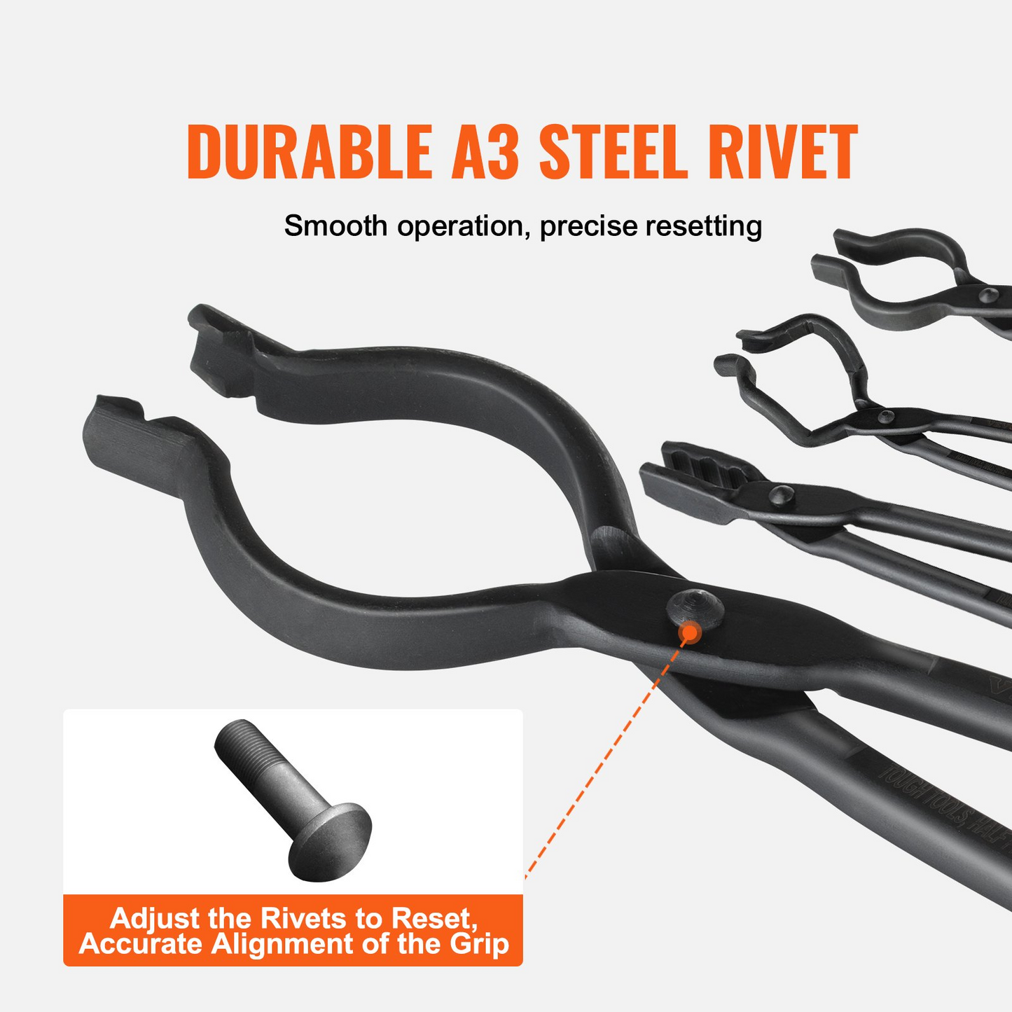 VEVOR Blacksmith Tongs, 18” 4 PCS, V-Bit Bolt Tongs, Wolf Jaw Tongs, Z V-Bit Tongs and Gripping Tongs,-$60