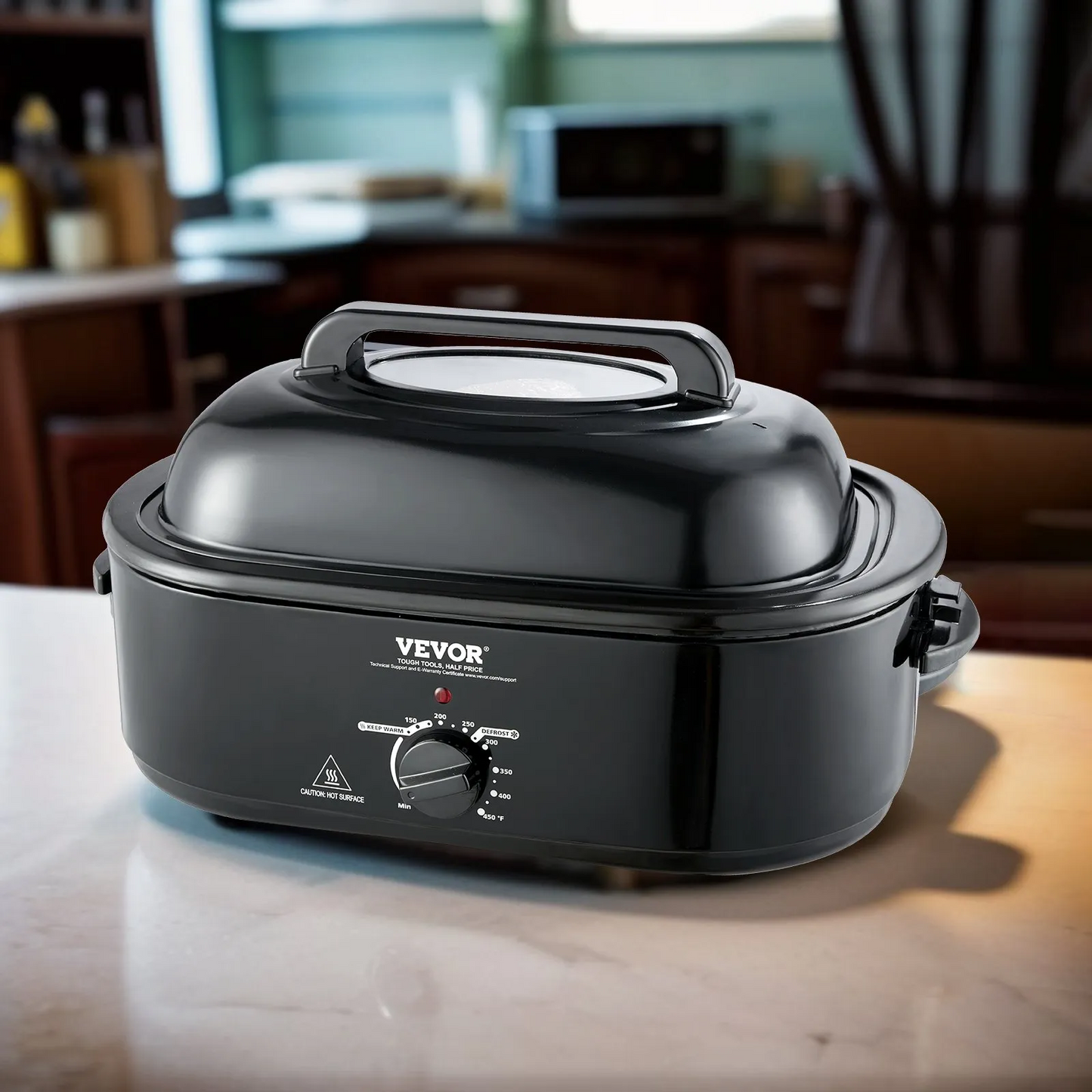 VEVOR Electric Roaster Oven, 24 QT Turkey Roaster Oven with Self-Basting Lid, 1450W Roaster Oven,-$105
