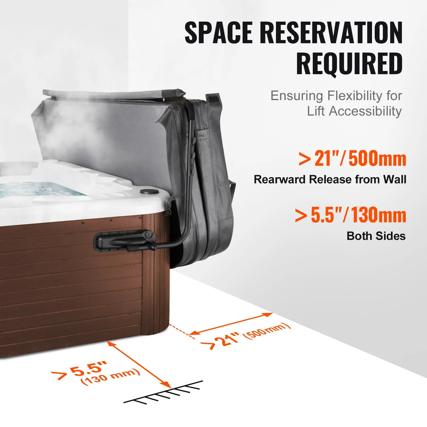 VEVOR Hot Tub Cover Lift, Spa Cover Lift, Height 31.5" - 41.3" Width 69" - 100.5" Adjustable,-$65
