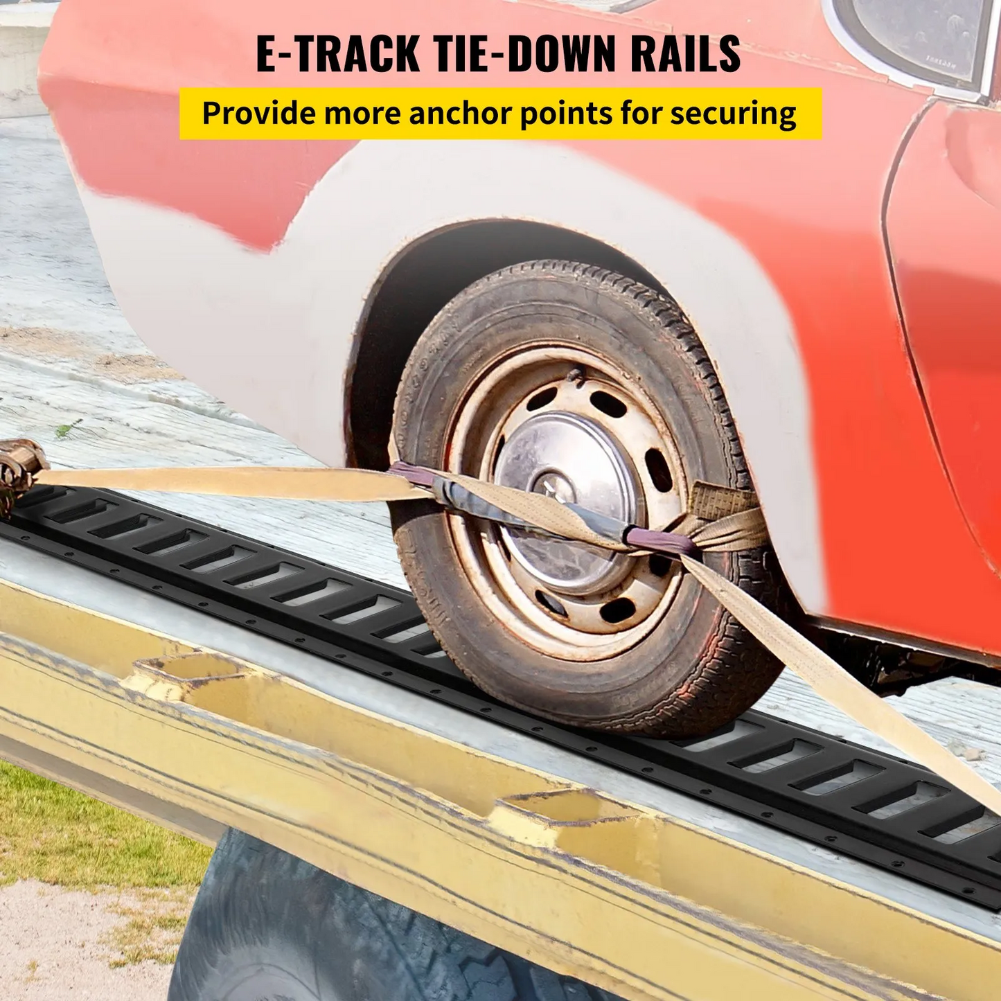 VEVOR E Track Tie Down Rails 4PCs 4-Feet E Track Rails Enclosed Cargo Trailer,-$60