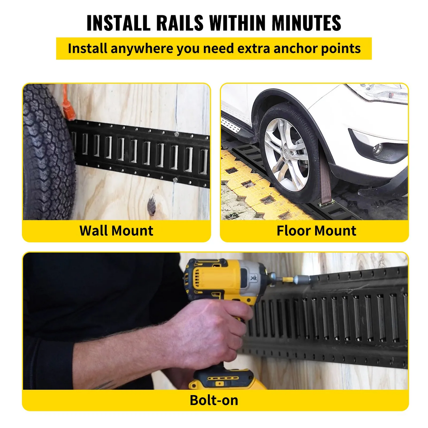 VEVOR E Track Tie Down Rails 4PCs 4-Feet E Track Rails Enclosed Cargo Trailer,-$60