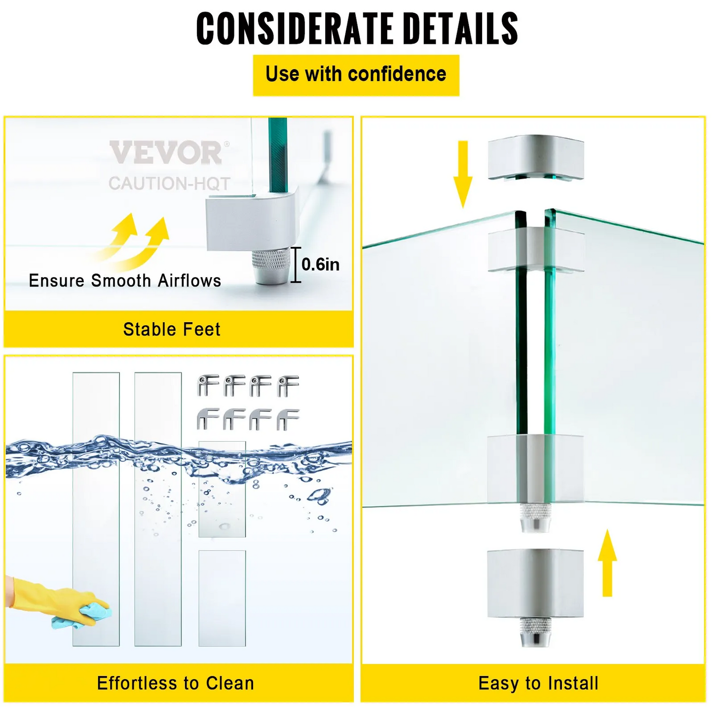 VEVOR Fire Pit Wind Guard, 43.5 x 17.5 x 6 Inch Glass Wind Guard, Rectangular Glass Shield,-$60