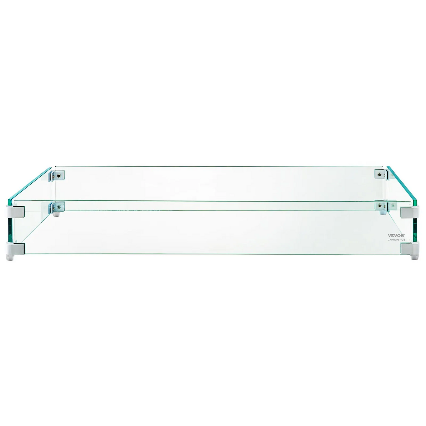VEVOR Fire Pit Wind Guard, 43.5 x 17.5 x 6 Inch Glass Wind Guard, Rectangular Glass Shield,-$60
