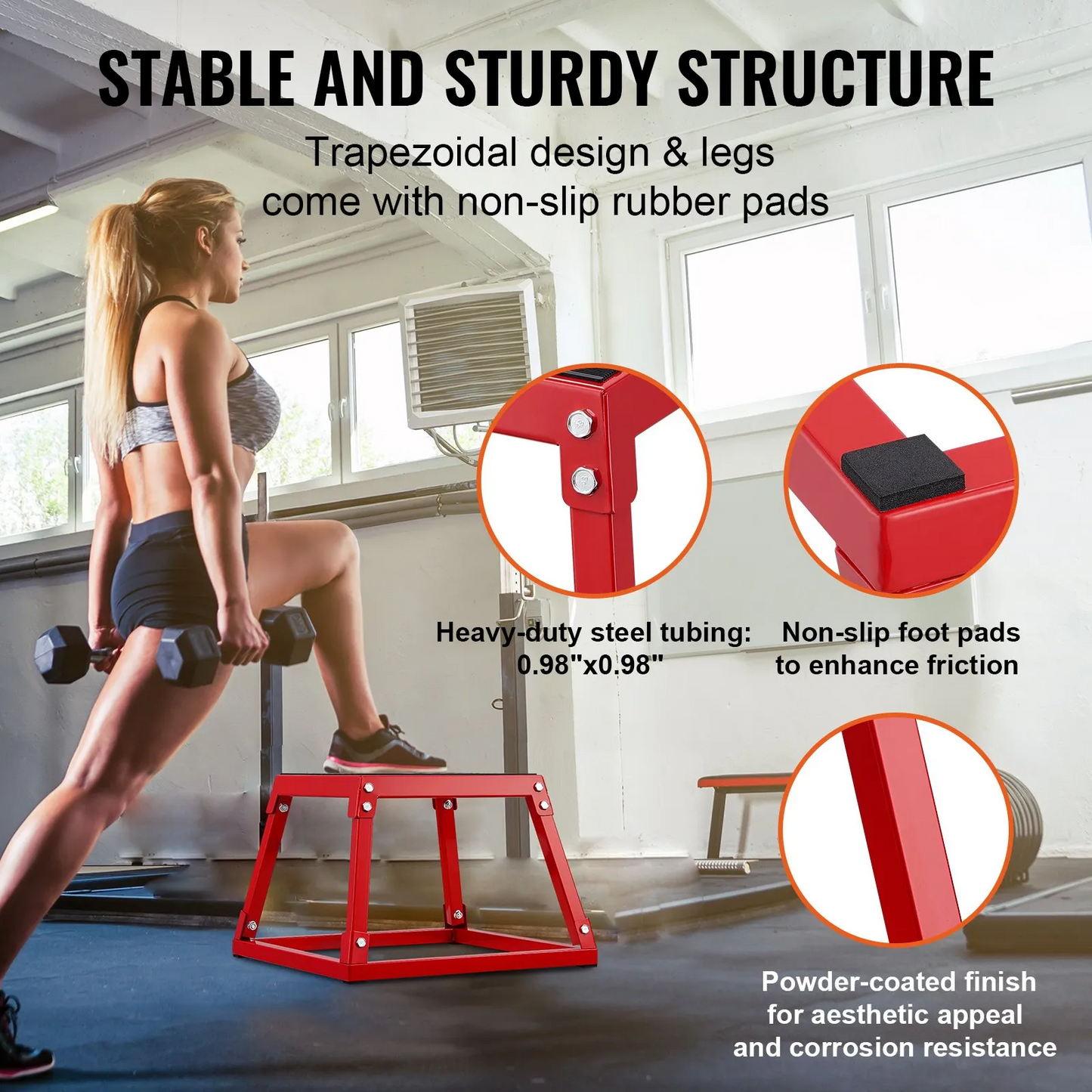 VEVOR Plyometric Jump Box, 12 Inch Plyo Box, Steel Plyometric Platform and Jumping Agility Box,-$40