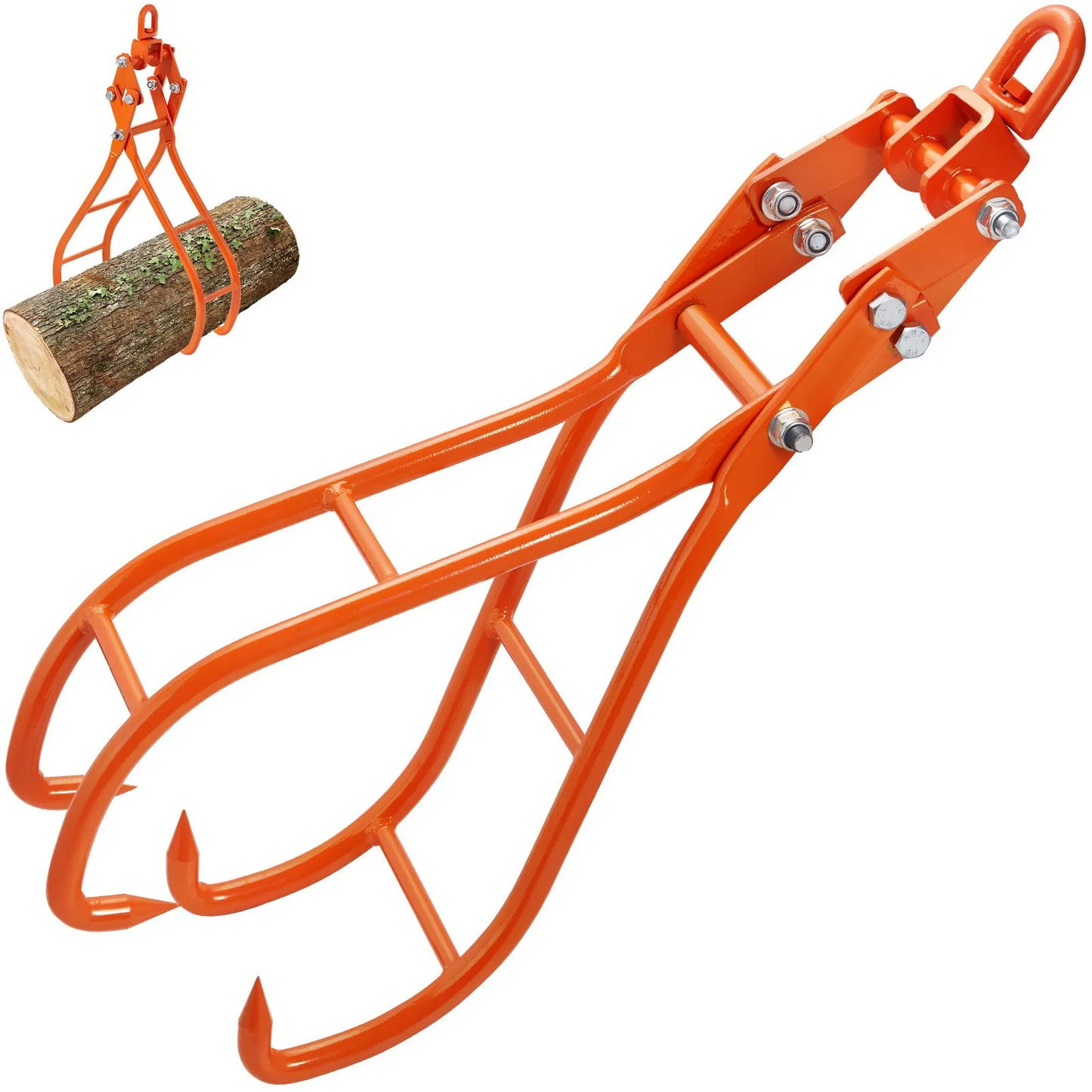 VEVOR Timber Claw Hook, 28 inch 4 Claw Log Grapple for Logging Tongs, Swivel Steel Log Lifting Tongs,-$70