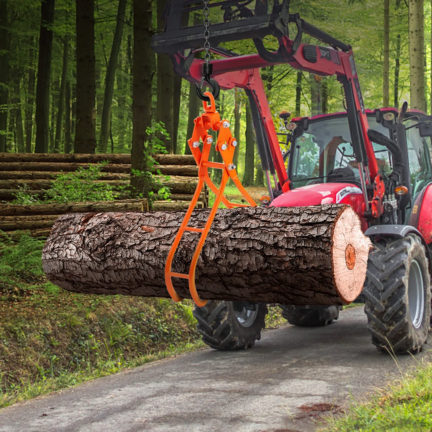 VEVOR Timber Claw Hook, 28 inch 4 Claw Log Grapple for Logging Tongs, Swivel Steel Log Lifting Tongs,-$70