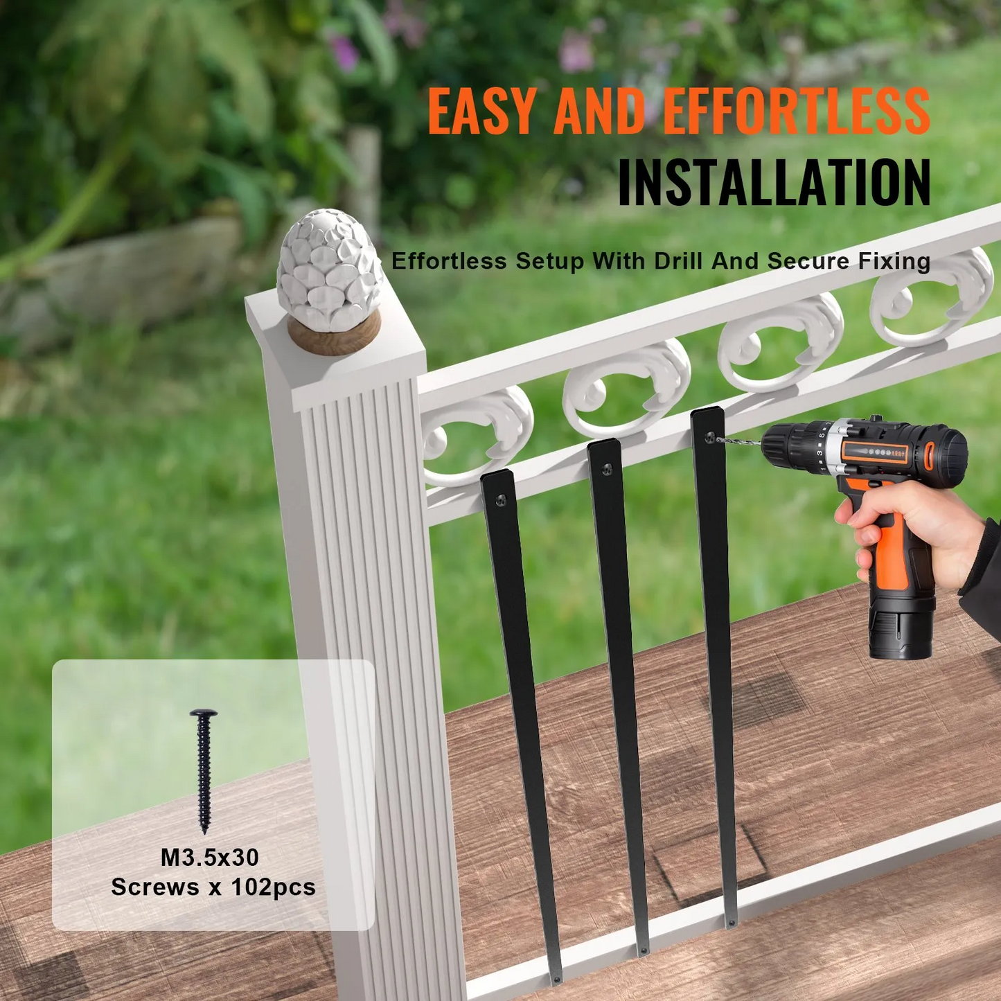 VEVOR Staircase Metal Balusters, 32.28"x1"x0.2" Flat Aluminum Alloy Decorative Banister Spindles, 51 Pack-$85
