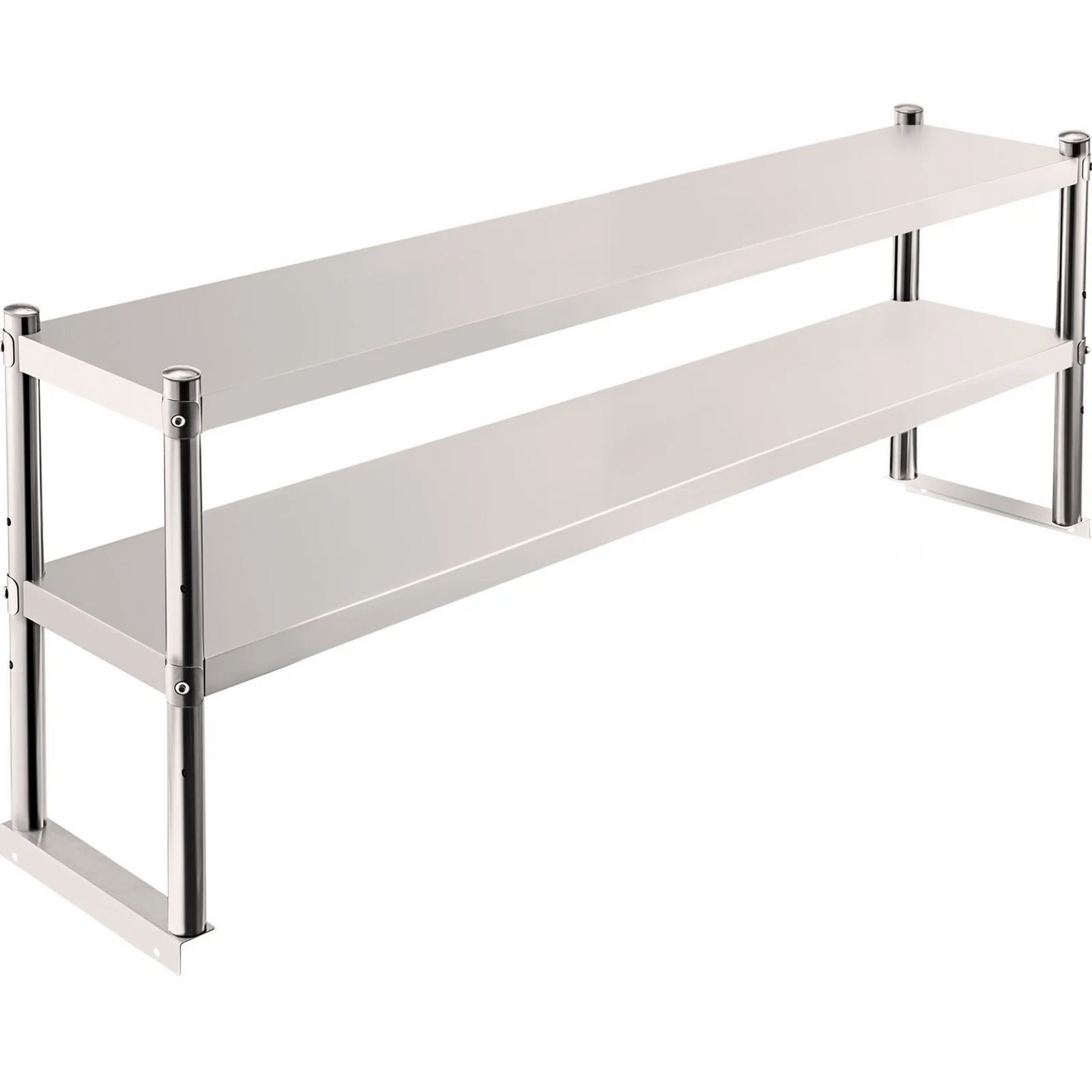 VEVOR Double Overshelf, Double Tier Stainless Steel Overshelf, 60 in. Length x 12 in. Width Double Deck Overshelf,-$80