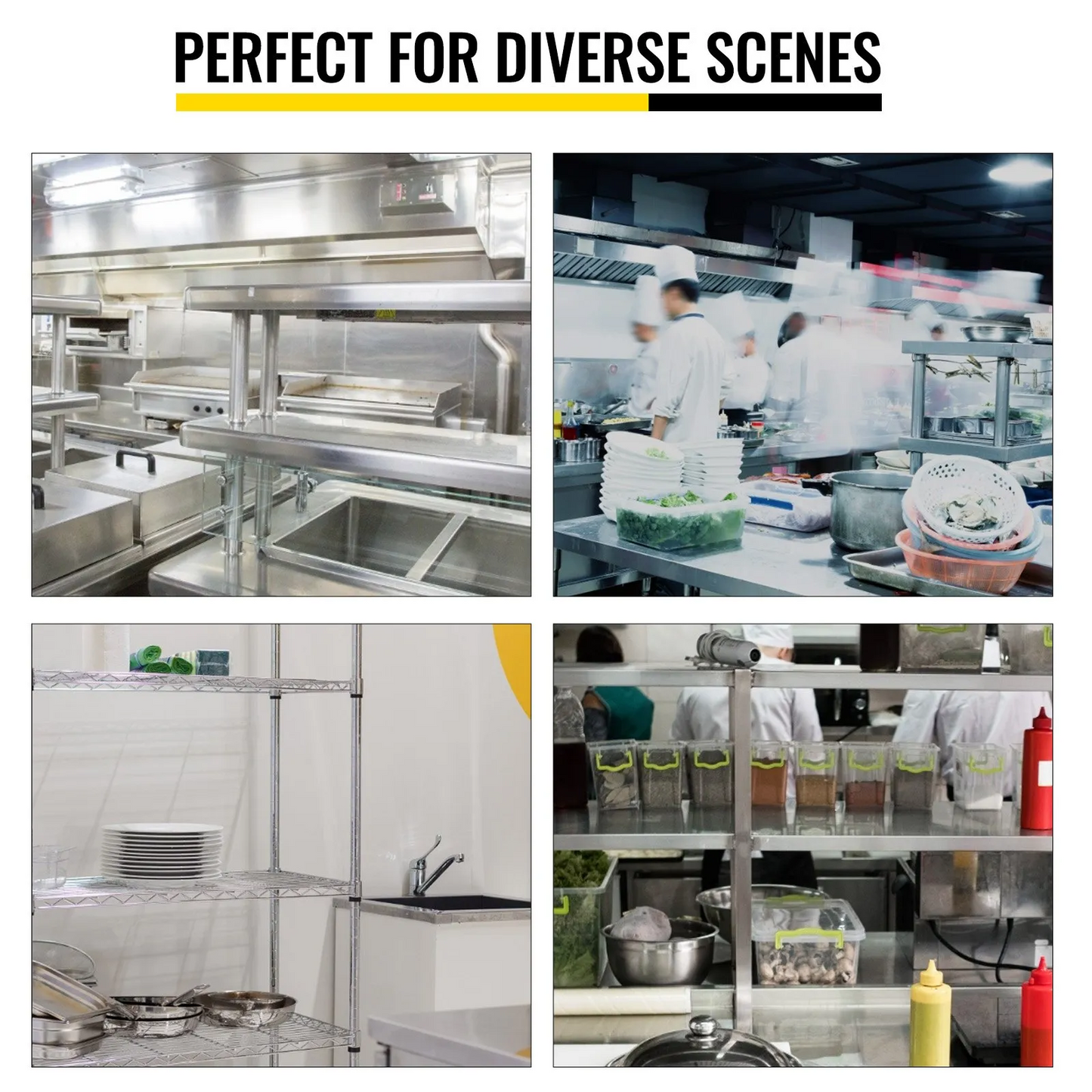 VEVOR Double Overshelf, Double Tier Stainless Steel Overshelf, 60 in. Length x 12 in. Width Double Deck Overshelf,-$80