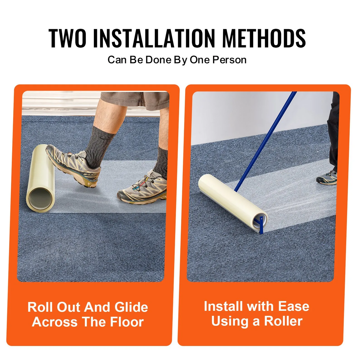 VEVOR Carpet Protection Film, 24" x 50' Floor and Surface Shield with Self Adhesive Backing,-$16