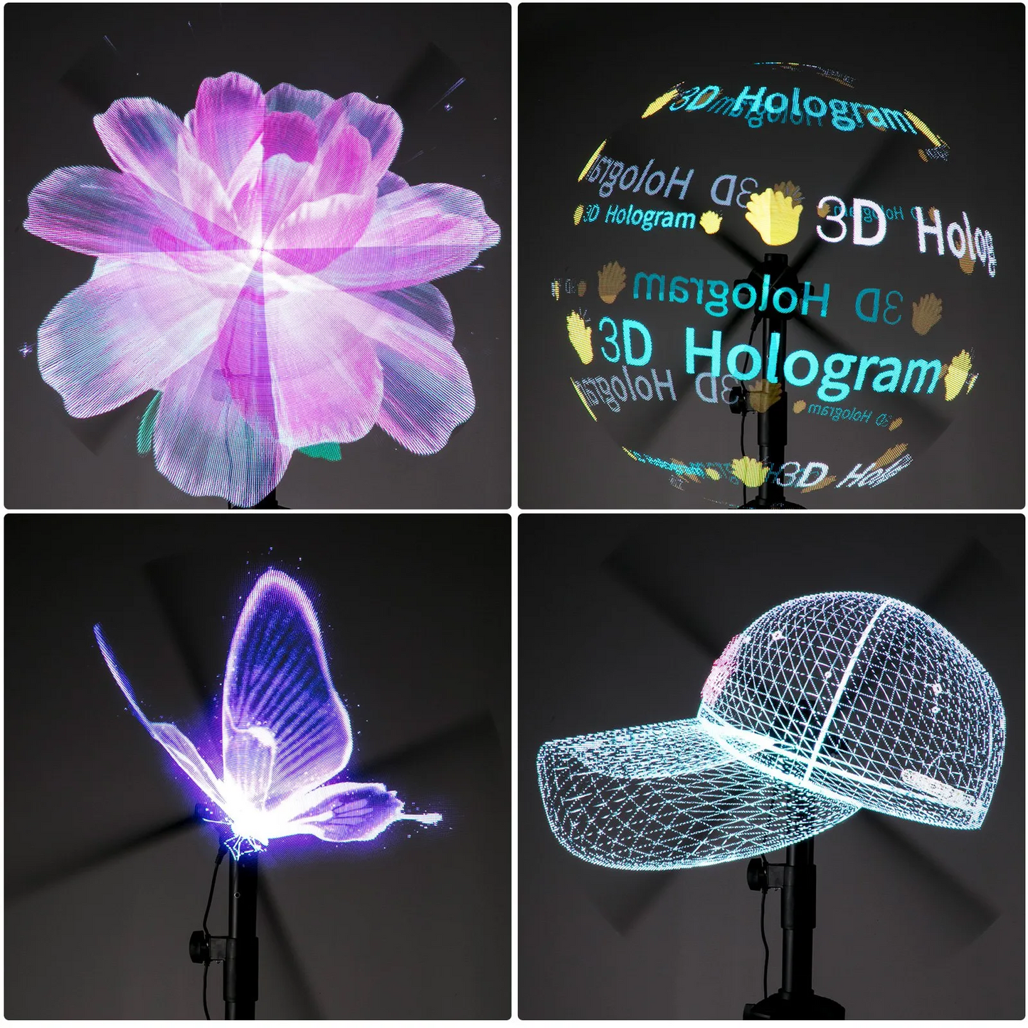 VEVOR 3D Holographic Fan 16.5Inch Hologram Fan with 224 Led Beads Holographic Projector Fan,-$50