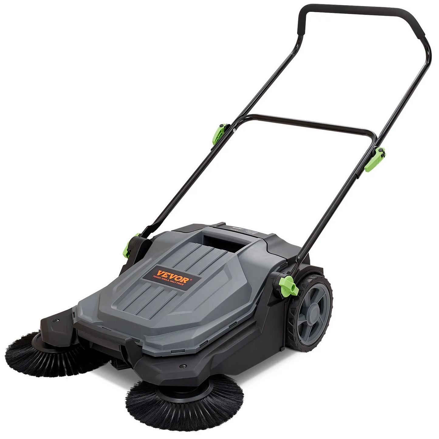 VEVOR Walk-Behind Hand Push Floor Sweeper, 25.6" Sweeping Width Floor Sweeper Manual Non-Electric,-$90