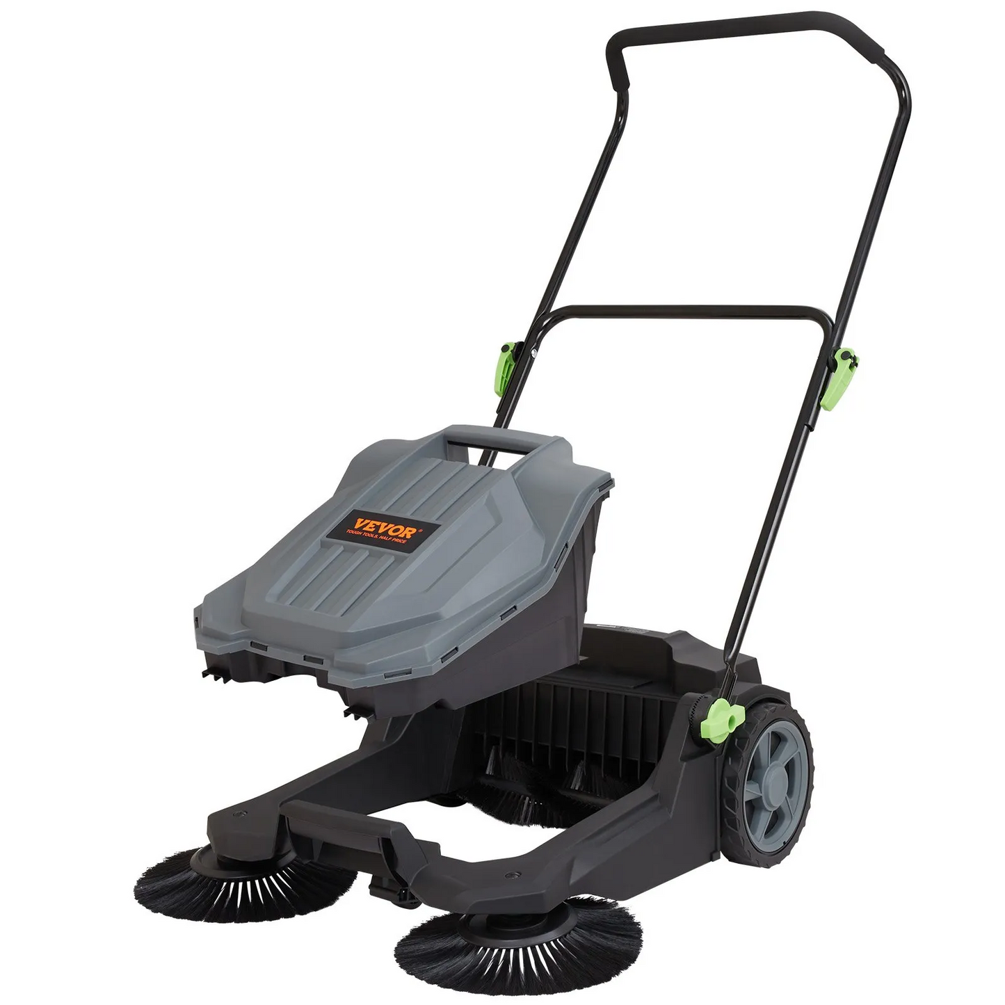 VEVOR Walk-Behind Hand Push Floor Sweeper, 25.6" Sweeping Width Floor Sweeper Manual Non-Electric,-$90