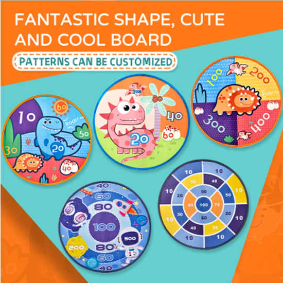 Brand New-Children Toys Kids 66cm Foldable Sticky Ball Darts Throwing Cloth Dartboard Set Sticky Ball