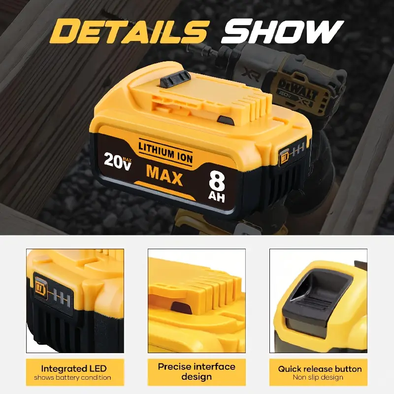 BNIB-High-Capacity 8.0Ah Replacement Battery – Compatible with 20V Max Tools,-$35