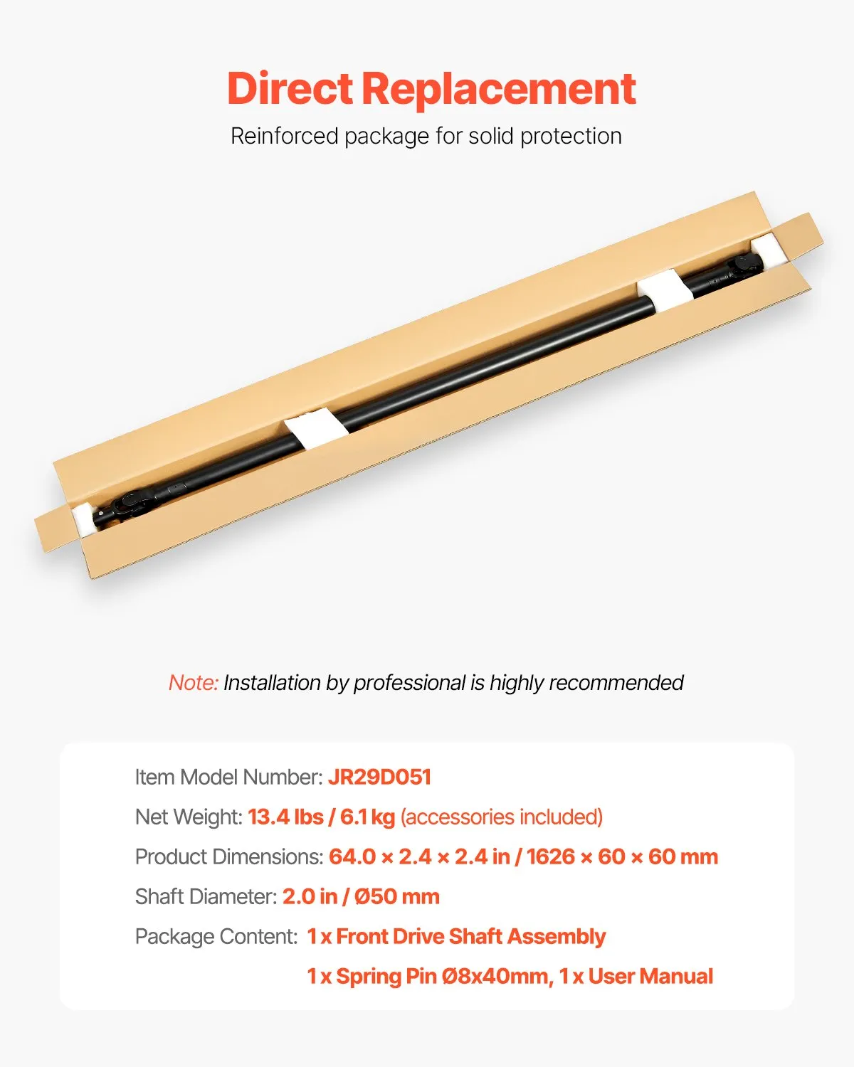 VEVOR Front Drive Shaft Assembly Compatible with 2014-2016 Polaris Ranger XP 900,-$150