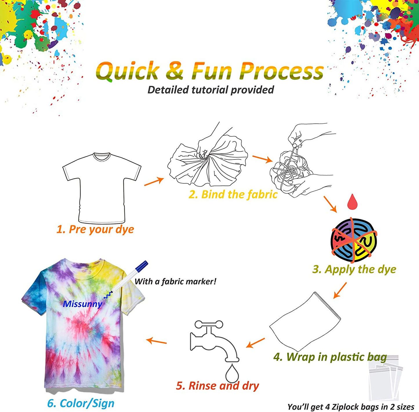 Brand new DIY Tie Dye Kit, 8 Colors One Step Art Craft Set ,Creative Group Activities -$13