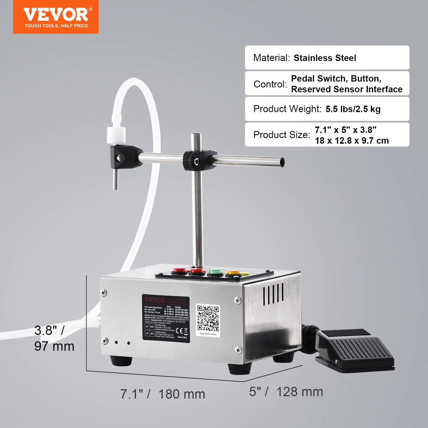 VEVOR Liquid Filling Machine, 10-4000ml Filling Capacity, Automatic Bottle Filler Machine Bottling Machine,-$60