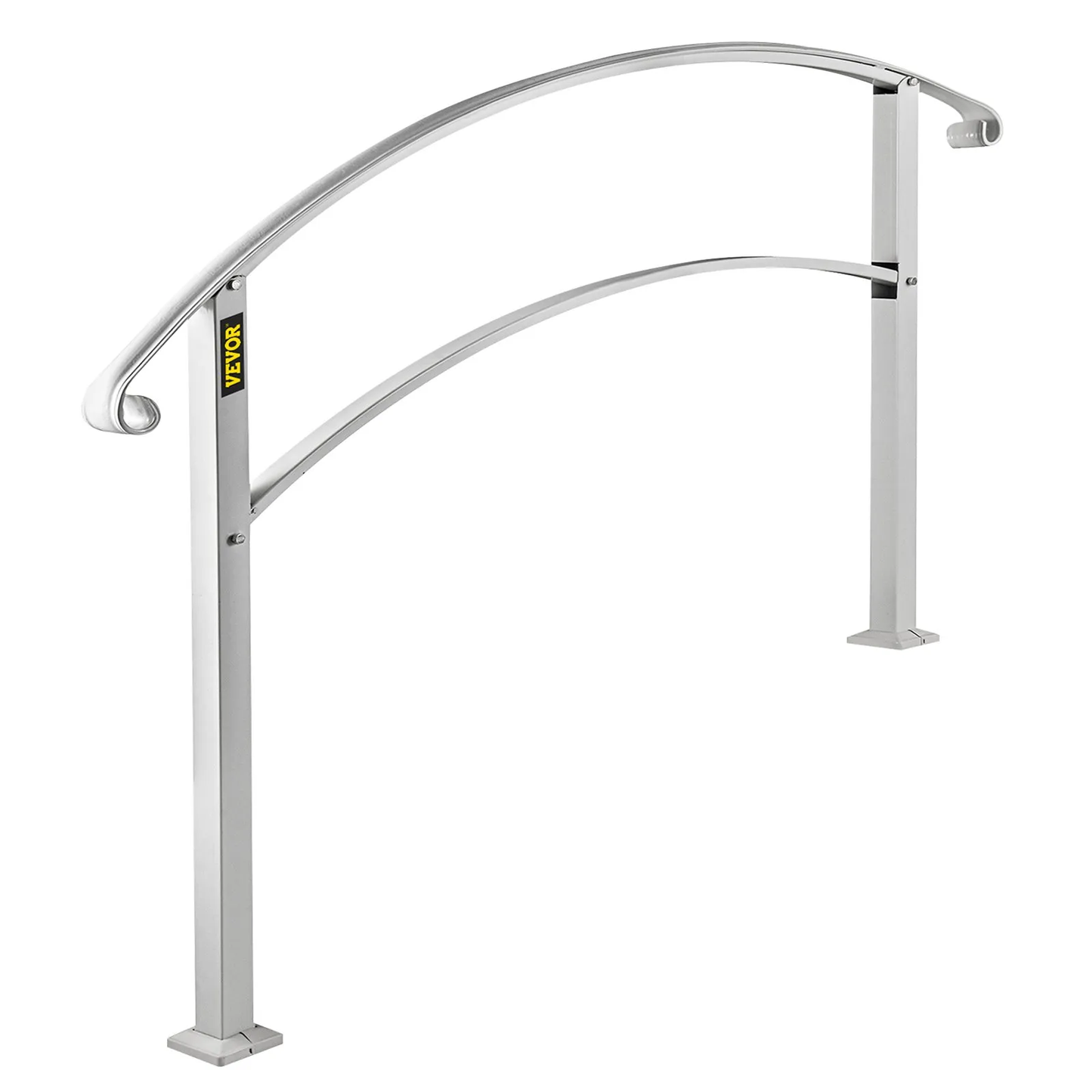 VEVOR Handrails for Outdoor Steps, Fit 1 or 3 Steps Outdoor Stair Railing, White Wrought Iron Handrail,-$60