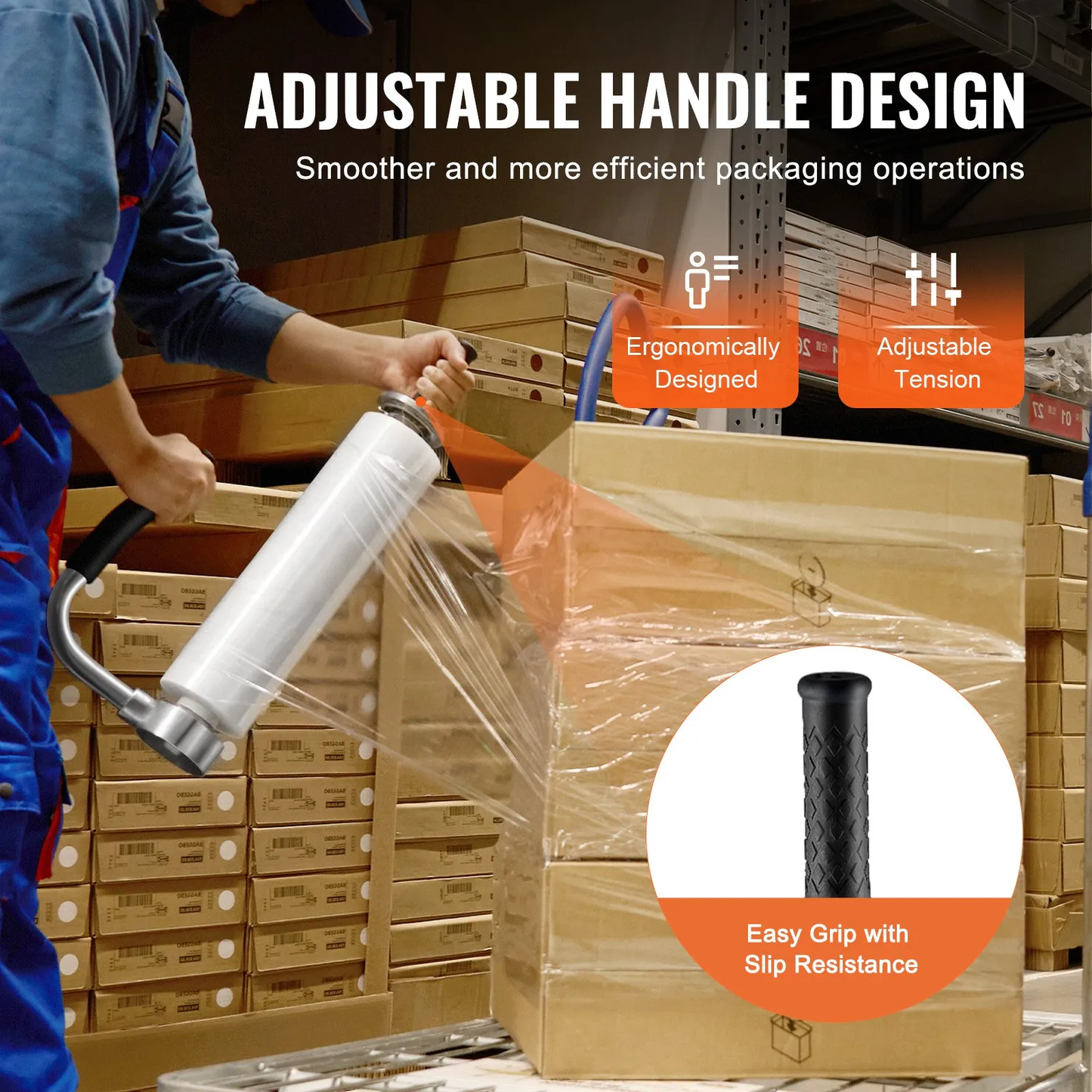 VEVOR Stretch Film Dispenser, Holds 12"-20" Rolls, Industrial Strength Shrink Wrap Dispenser Holder (1 Pack),-$30