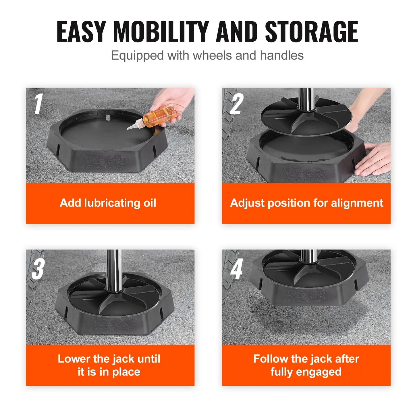 VEVOR RV Leveling Pads, 9 Inch Round Landing Feet, Permanent Attached Jack Stabilizers, Rubber Jack Pads