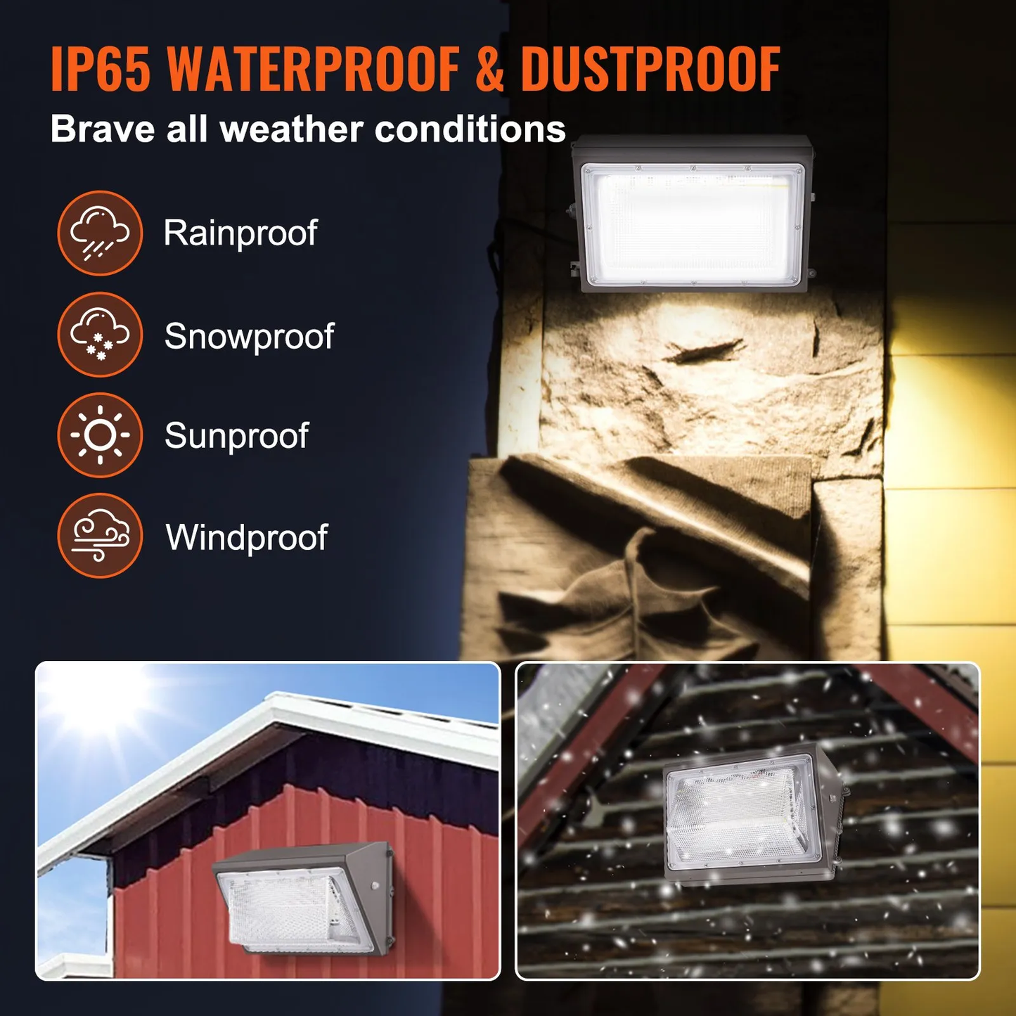 VEVOR LED Wall Pack Lights, 120W 11000LM, 5000K Commercial Outdoor Lights Security Lighting Fixture,-$45