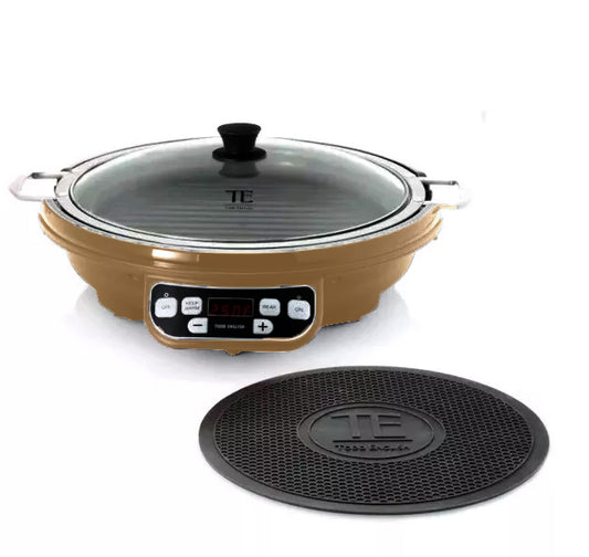 Brand new Todd English 1800 W Induction W/14" Grill Pan & Trivet (Brown)