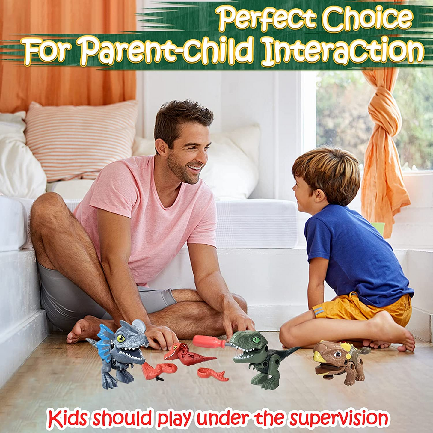 Brand New Construction Dinosaur Toys DIY Tool Set with Electric Drill, 4 Packs