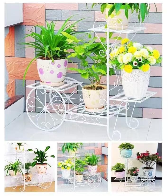 BNIB-European Style Flower Stand, Indoor/Outdoor Modern Decorative Plant Stand for Multiple Pots, (White)