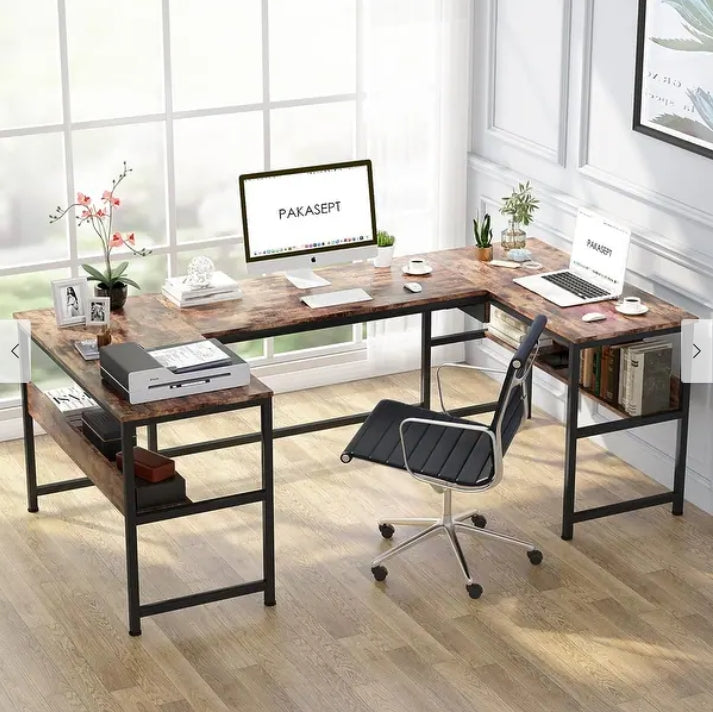 BNIB-U- Shaped Computer Desk with Lift Top, Work from Sitting to Standing