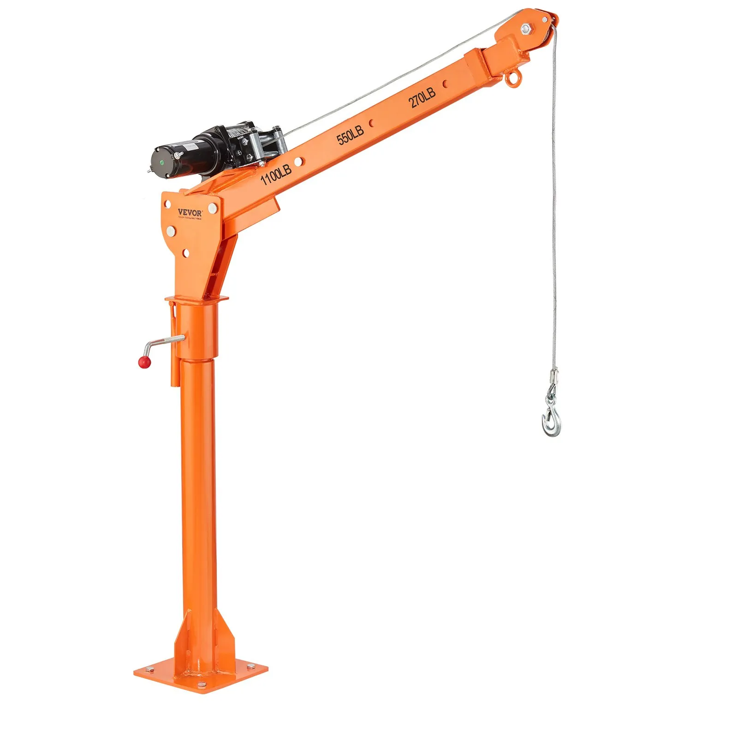 OPen Box VEVOR Electric Pickup Truck Crane, 1100 lbs Capacity, 360° Swivel, Truck Jib Crane Hoist,-$200