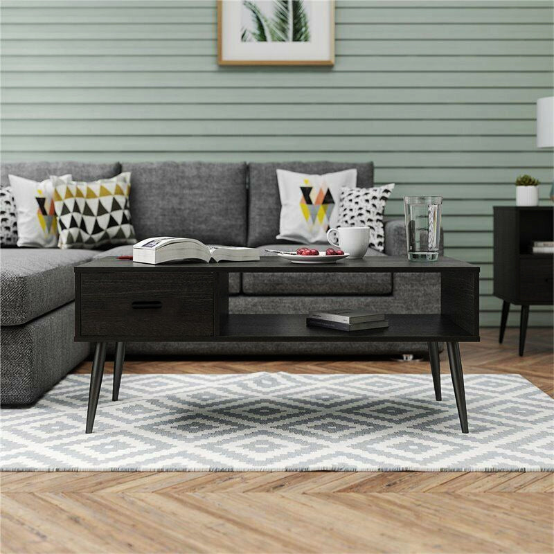Brand New Coffee Table with Storage for Living Room, Coffee Table with Drawer and Shelf ,black,-$100