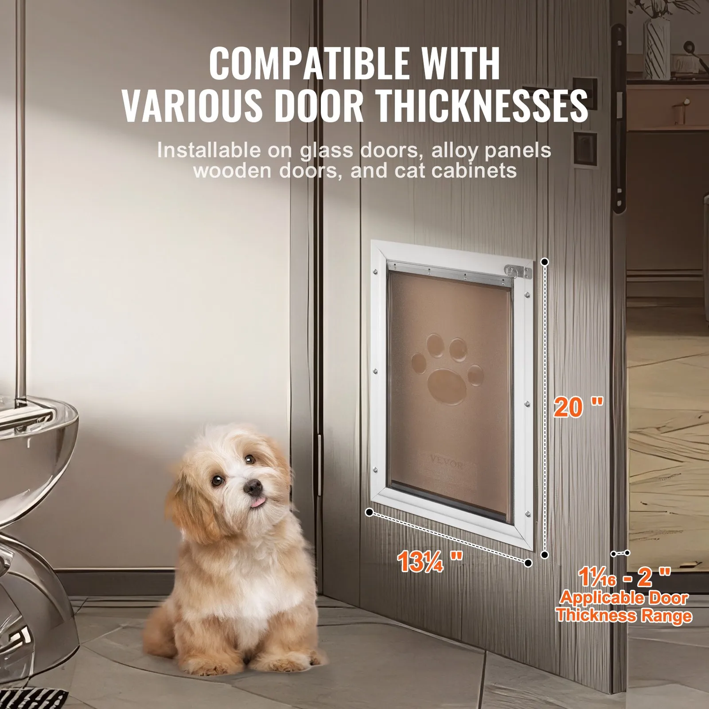 VEVOR Pet Door for Door with Lock and Magnetic Flap System Aluminum Frame Large,-$50