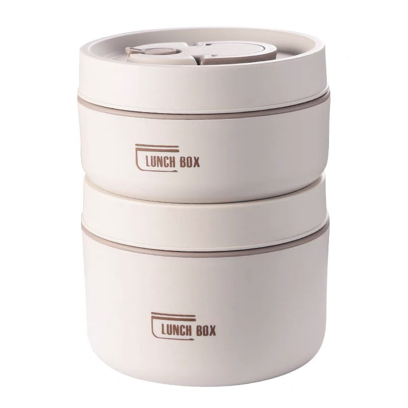 BNIB-Portable Insulated Lunch Container Set,Stackable 304 Stainless Steel Food Thermal Bento Box, (2Tier)