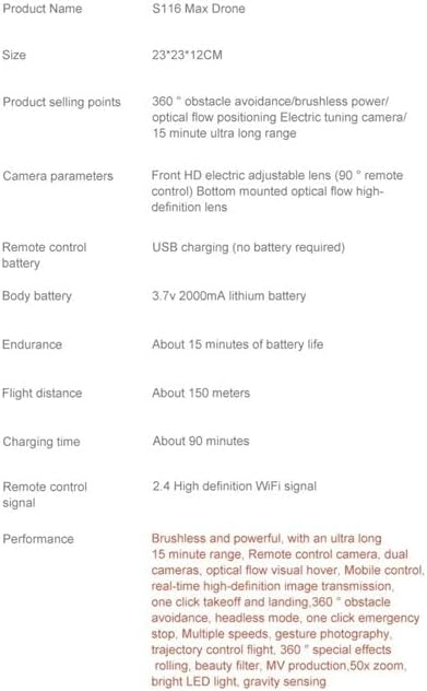 BNIB-S116 Max Drone with 4K HD Dual Camera, 360°Obstacle Avoidance, Brushless Motors,-$70