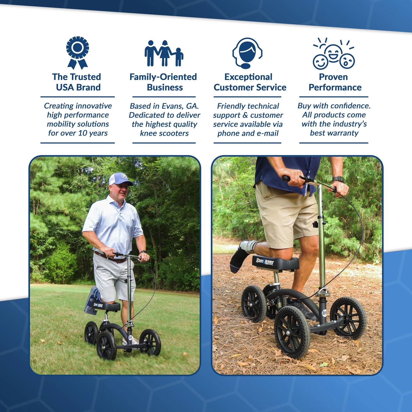 Brand New Knee Rover® Quad HC - All Terrain Knee Walker In Matte Black,-$200