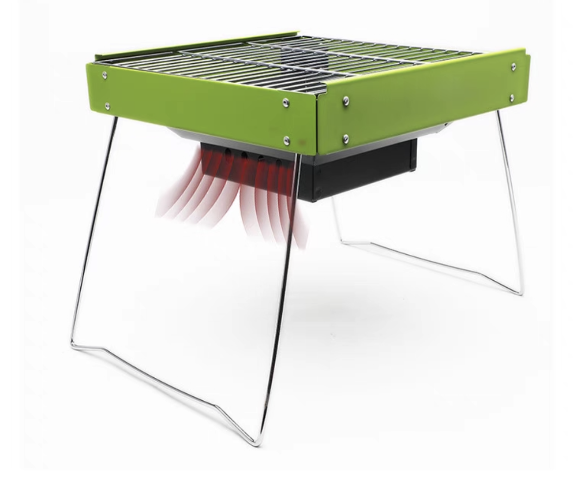 Brand New Portable Grill, Outdoor Home Grill, Camping Folding Carbon Grill, (green)
