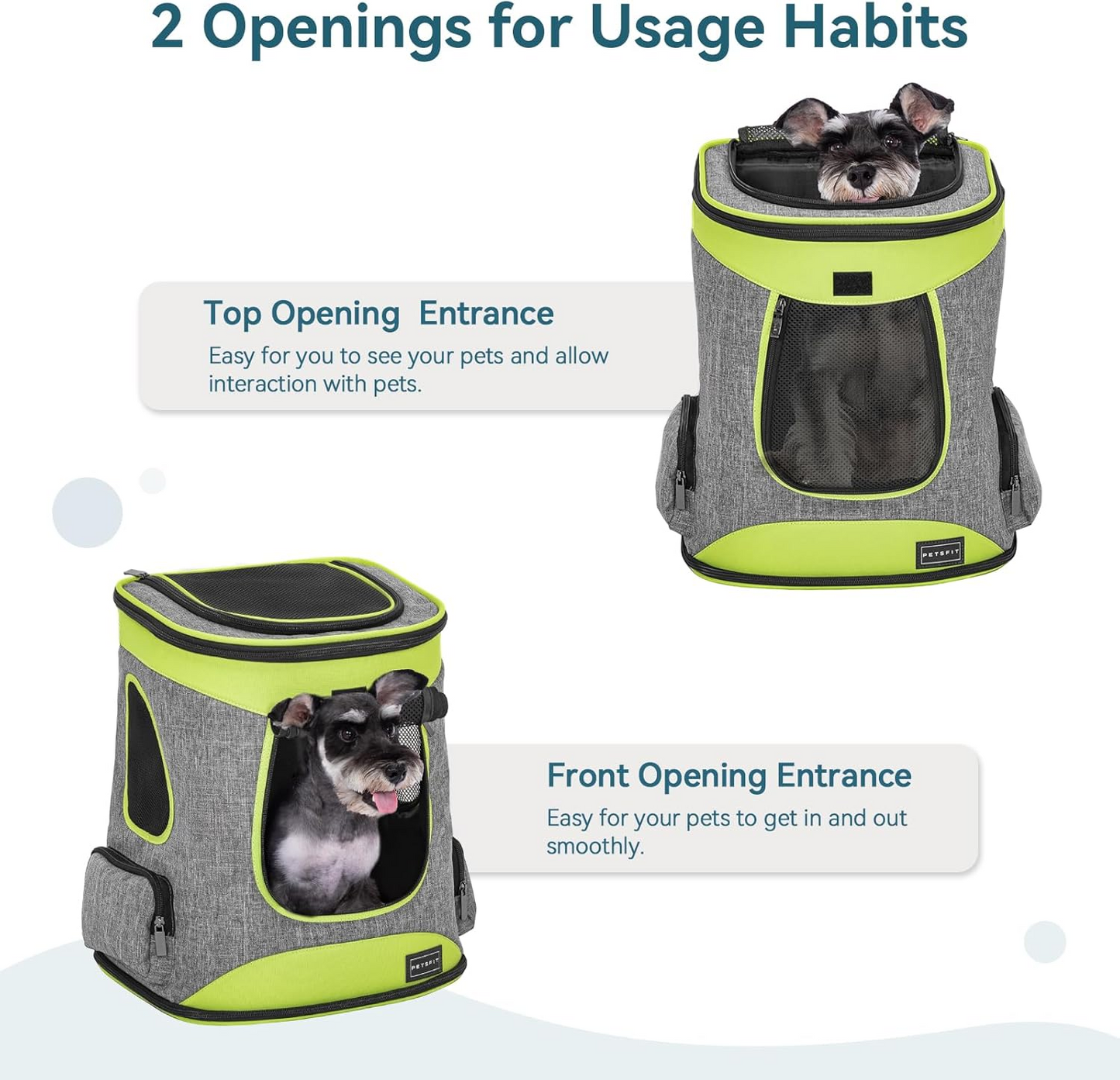 BNIB-Petsfit Pet Backpack Carrier Easy-Fit Dog Travel Backpack Carrier for Small Medium Dogs Cats Rabbits