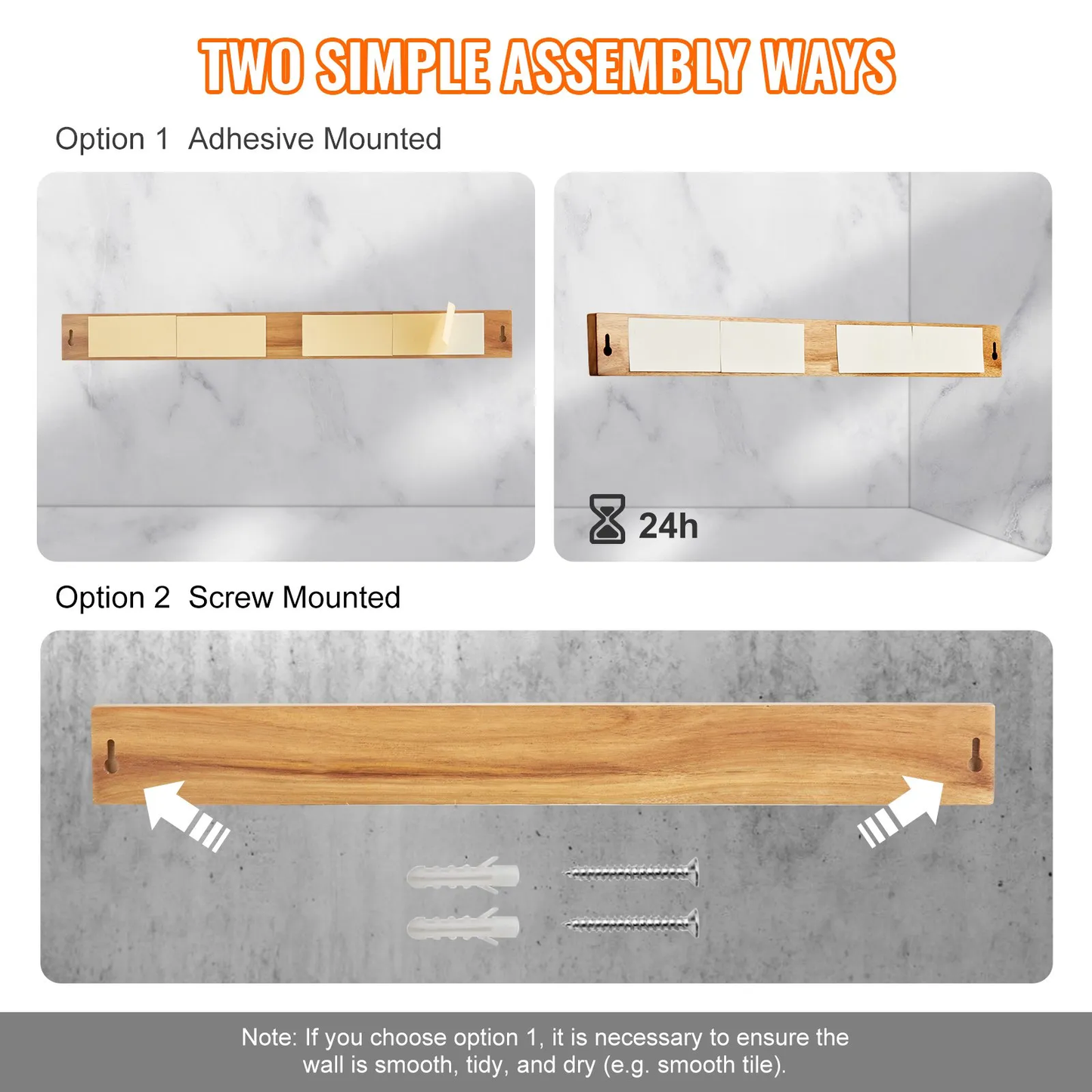 VEVOR Magnetic Knife Holder with Enhanced Strong Magnet, 24" No Drilling Knife Strips Organizer for Wall