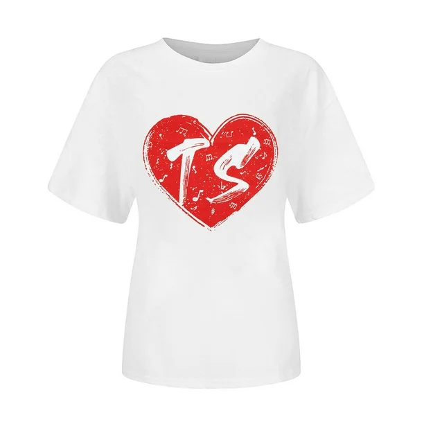 BNIB-Taylor ERAS-Inspired Graphic T-Shirt – Women’s Casual Short Sleeve  (Watermelon Red)Size: L,-$5