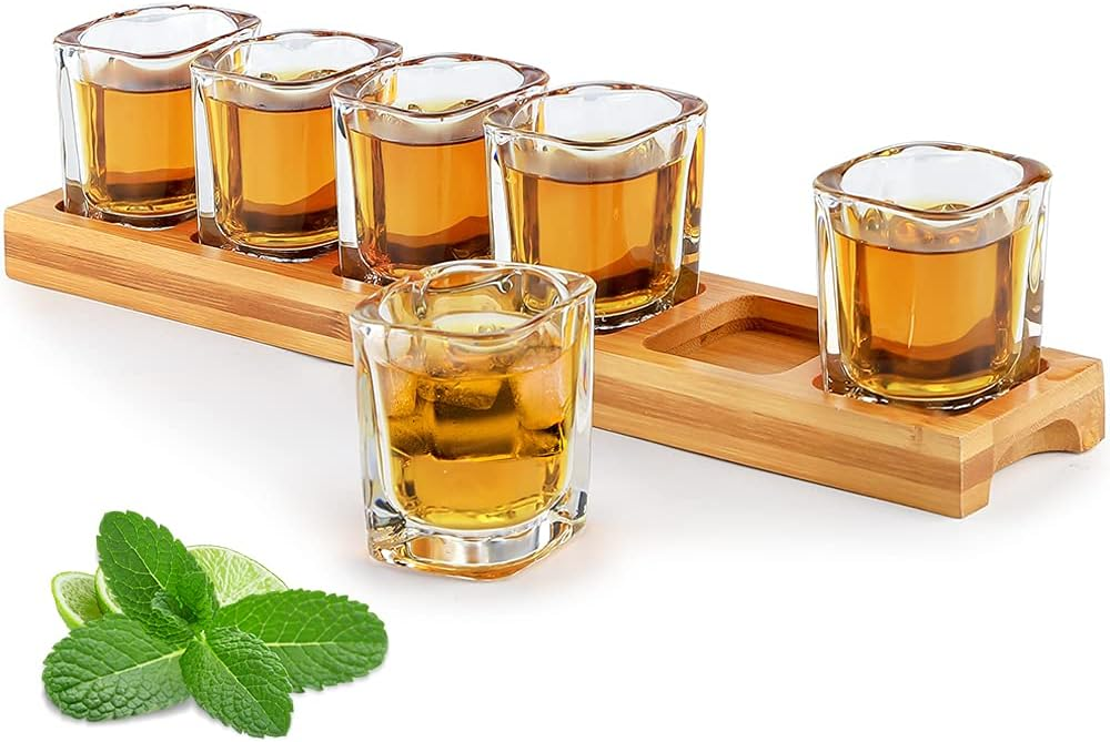 BNIB-Shot Glasses,2.2oz/6pcs set,Square Shot Glass,clear Glass Cups,$ 5/set (6pcs)