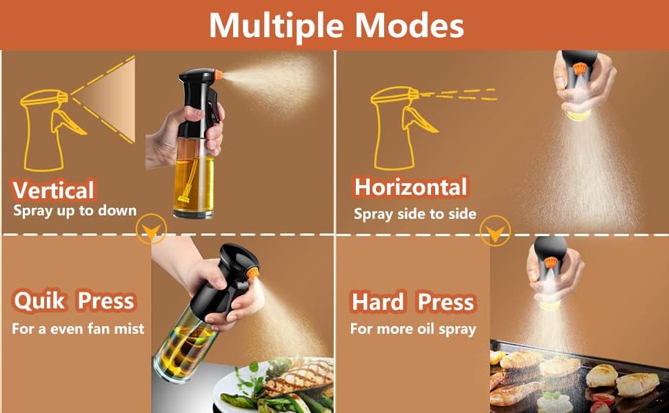 BNIB-Oil Sprayer for Cooking, Olive Oil Sprayer Mister Spray Bottle with 2 Rotatable Nozzles