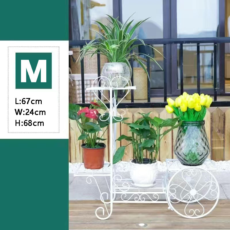 BNIB-Flower Display Stand, Modern Decorative Display, Plant Stand for Outdoor, for Multiple Pots, (White)