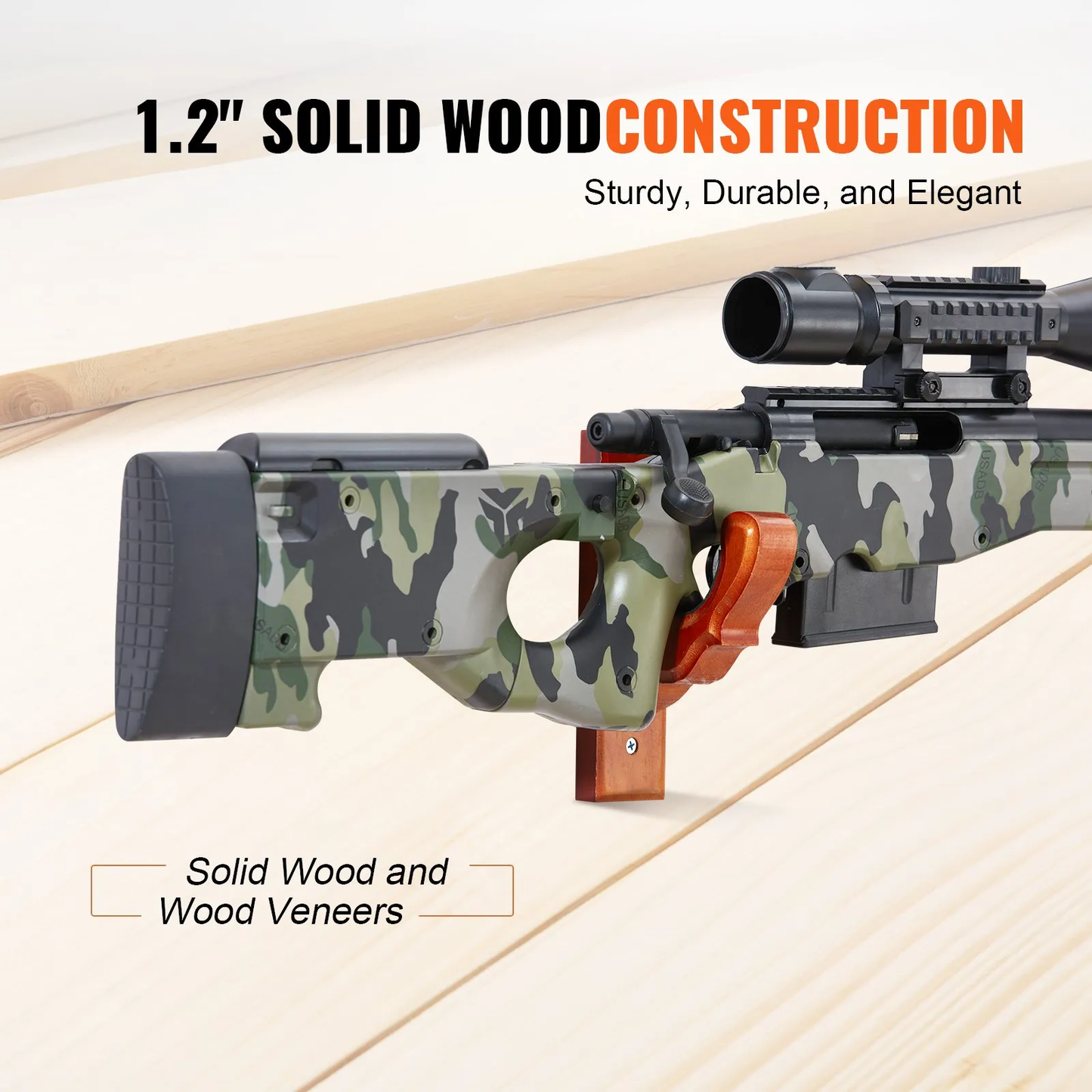 VEVOR Gun Rack Wall Mount, Horizontal Gun Rack and Shotgun Hooks, Single Gun Storage Display Rack,-$20