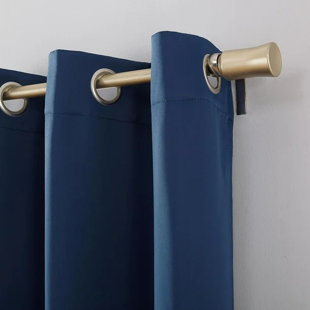 BNIB-SUN+BLK - Total Blackout Noise Reduction and Thermal Insulation Curtains - 2 Panels (dark blue),